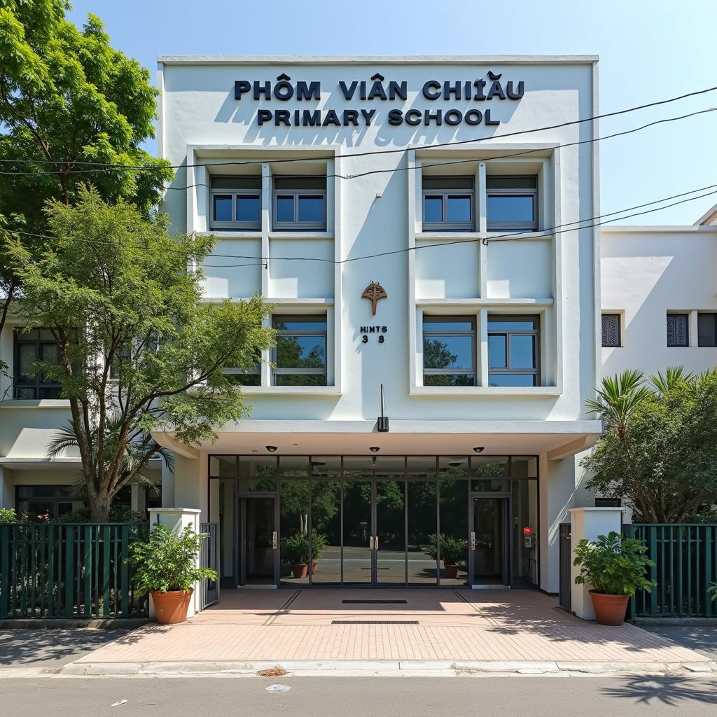 Hinh anh ben ngoai Truong Tieu hoc Pham Van Chieu tai Huyen Hoc Mon TP HCM
